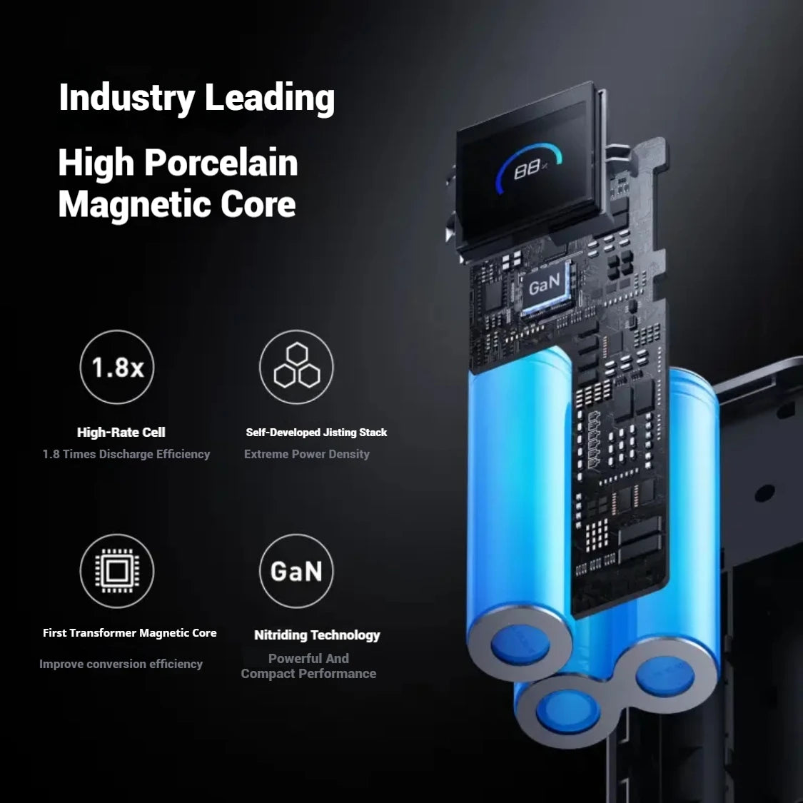 ANKER Prime 2-в-1 Power Bank 65W преносимо зарядно с щепсел GaN PD бързо зареждане 9600mAh мобилна Power Bank за iPhone, лаптоп