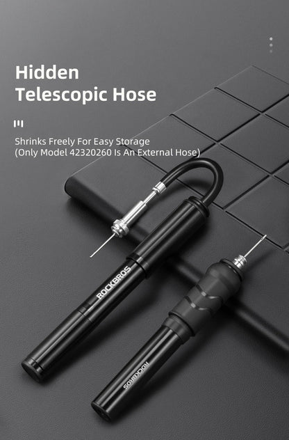 Велосипедна помпа ROCKBROS, мини преносима, 160 PIS, високо налягане, AV/FV, MTB, шосеен велосипед, аксесоари за колоездене