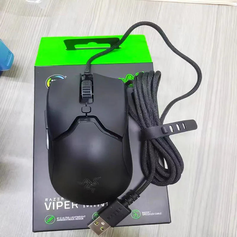 Мишка Razer Viper Mini версия на Viper Mini Cable Gaming, точна, чувствителна на натиск, позволяваща ви да играете с една стъпка по-бързо, за възрастни, рожден ден