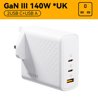 Зарядно устройство VOLTME GaN 140W USB Type C PD3.1 Fast Charge за Macbook pro 16″ Quick Charge 5.0 Зарядно за телефон за iPhone 15 Pro Max