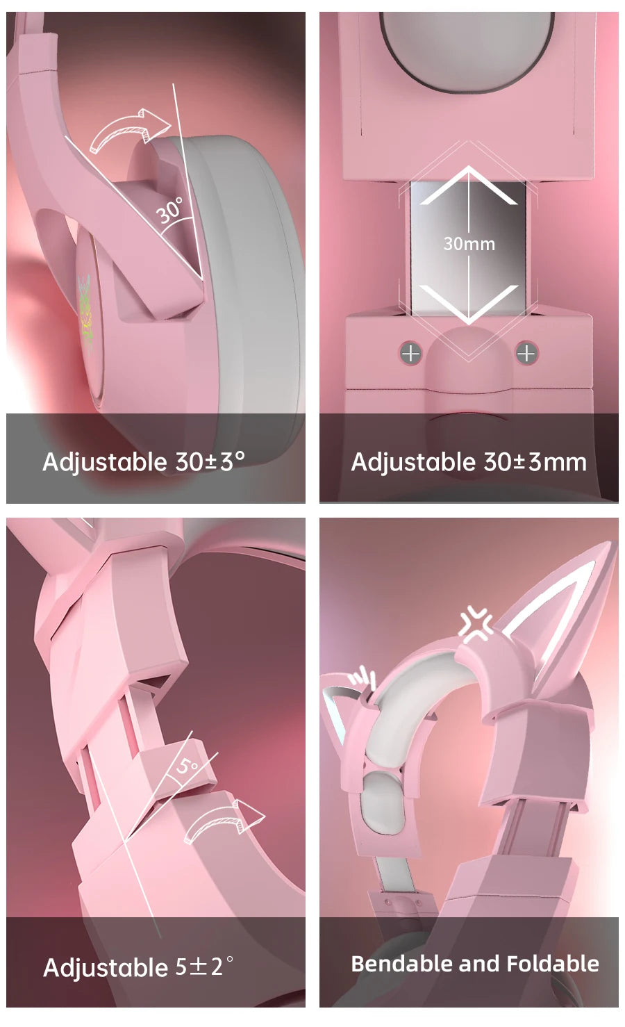 Геймърски слушалки ONIKUMA K9 с кабел и RGB осветление, гъвкави HD микрофони, геймърски съраунд компютърни слушалки за PC, PS5 и други.