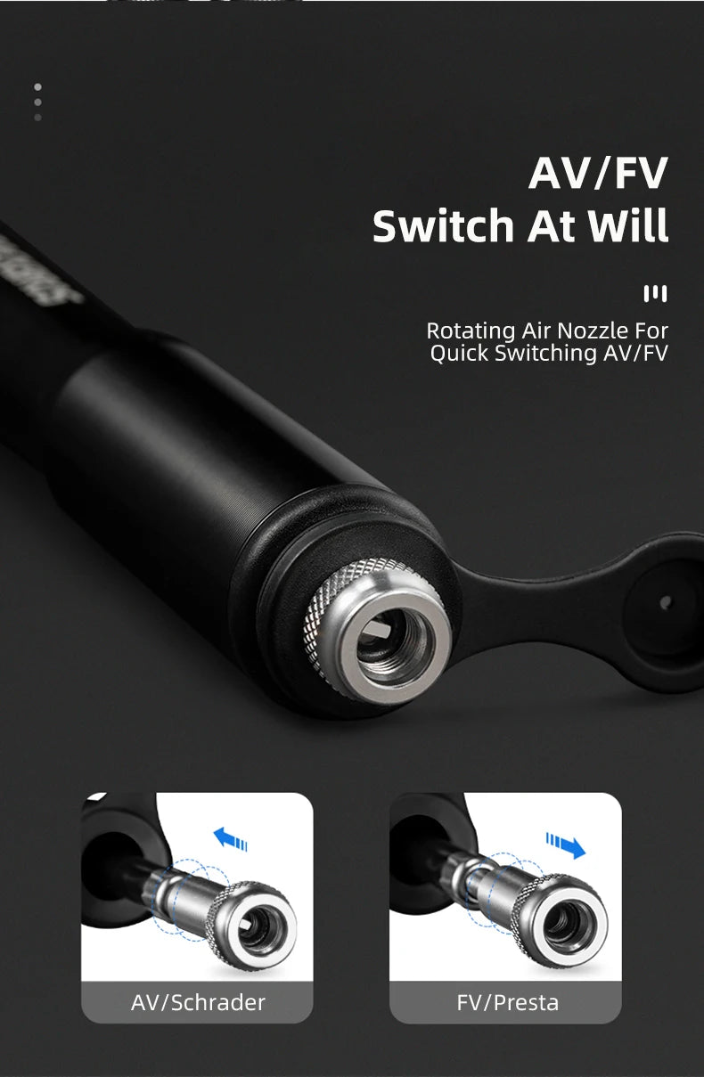 Велосипедна помпа ROCKBROS, мини преносима, 160 PIS, високо налягане, AV/FV, MTB, шосеен велосипед, аксесоари за колоездене