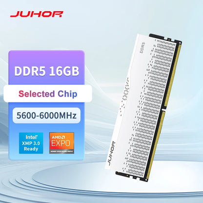 JUHOR Памет Ram DDR5 RAM 16GB 32GB 5600MHz 6000MHz 6400MHz 6800MHz 7200MHz Направи си сам компютърна гейминг памет за настолни компютри