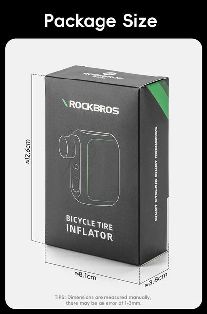 ROCKBROS Електрическа въздушна помпа Преносима 100PSI Велосипедна помпа Въздушен компресор Акумулаторна помпа за гуми 300mAh Капацитет на батерията