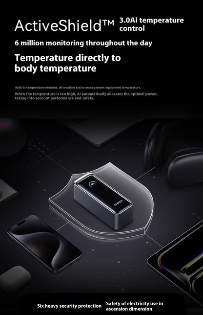 ANKER Prime 2-в-1 Power Bank 65W преносимо зарядно с щепсел GaN PD бързо зареждане 9600mAh мобилна Power Bank за iPhone, лаптоп