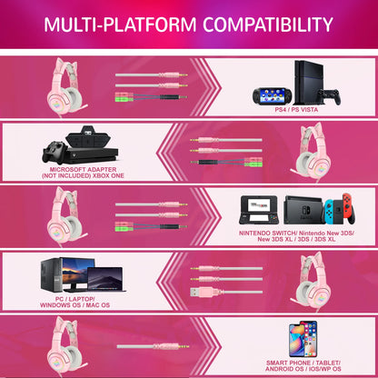 Геймърски слушалки ONIKUMA K9 с кабел и RGB осветление, гъвкави HD микрофони, геймърски съраунд компютърни слушалки за PC, PS5 и други.