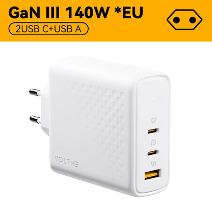 Зарядно устройство VOLTME GaN 140W USB Type C PD3.1 Fast Charge за Macbook pro 16″ Quick Charge 5.0 Зарядно за телефон за iPhone 15 Pro Max