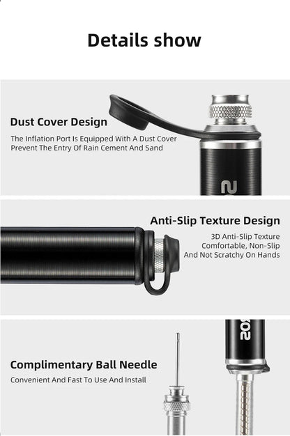 Велосипедна помпа ROCKBROS, мини преносима, 160 PIS, високо налягане, AV/FV, MTB, шосеен велосипед, аксесоари за колоездене