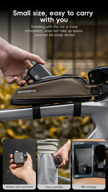 ROCKBROS Електрическа въздушна помпа Преносима 100PSI Велосипедна помпа Въздушен компресор Акумулаторна помпа за гуми 300mAh Капацитет на батерията