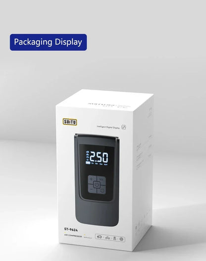 Безжична автомобилна въздушна помпа, преносим въздушен компресор, електрически помпа за гуми с LCD дигитален дисплей за кола, мотоциклети, велосипедна топка