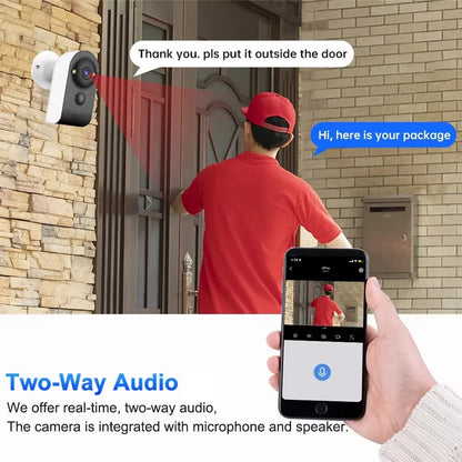 V380 PRO Мини Камера Безжична WiFi Външна Вградена Батерия PIR Видео Монитор за Засичане на Човешки Същества 5MP Домашни Камери за Видеонаблюдение