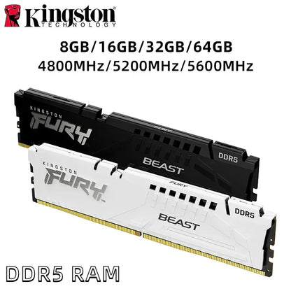 Kingston FURY Beast DDR5 8GB 16GB 4800MHz 32GB 5200MHz 5600MHz 6000MHz 6400MHz Дънна платка за настолен компютър AMD Intel CPU 288Pin DIMM PC5