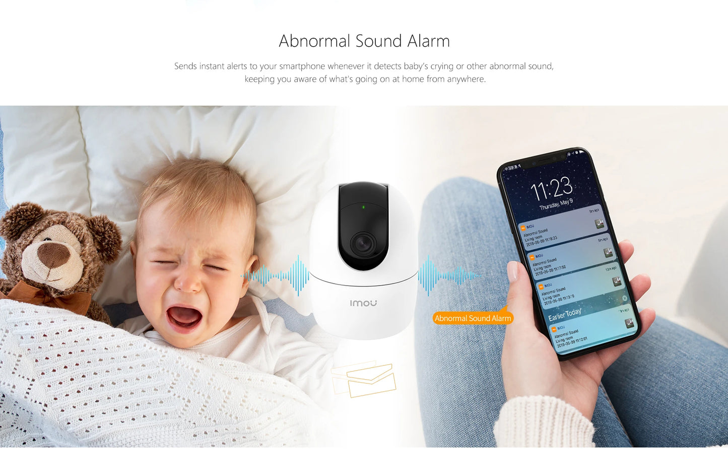 IMOU Ranger 2 4MP IP камера 360° детекция на хора бебефон домашна сигурност нощно виждане видеонаблюдение безжична Wifi камера