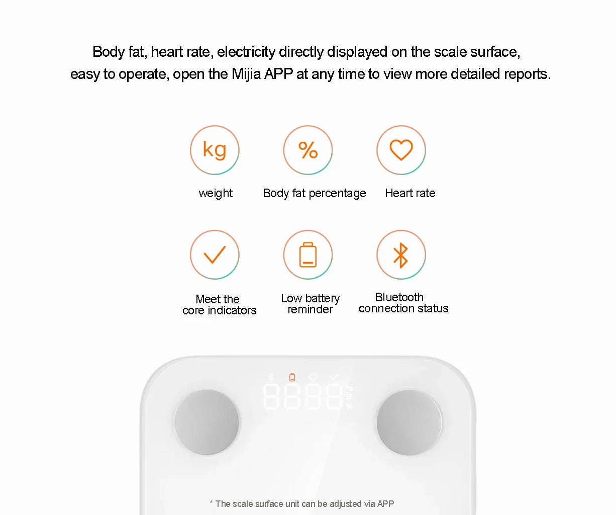 XIAOMI Телесна везна S400 Mijia Smart Home Телесна везна 150KG Bluetooth 5.0 LED дисплей Двучестотно измерване