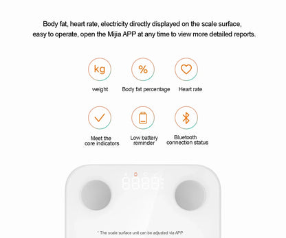 XIAOMI Телесна везна S400 Mijia Smart Home Телесна везна 150KG Bluetooth 5.0 LED дисплей Двучестотно измерване