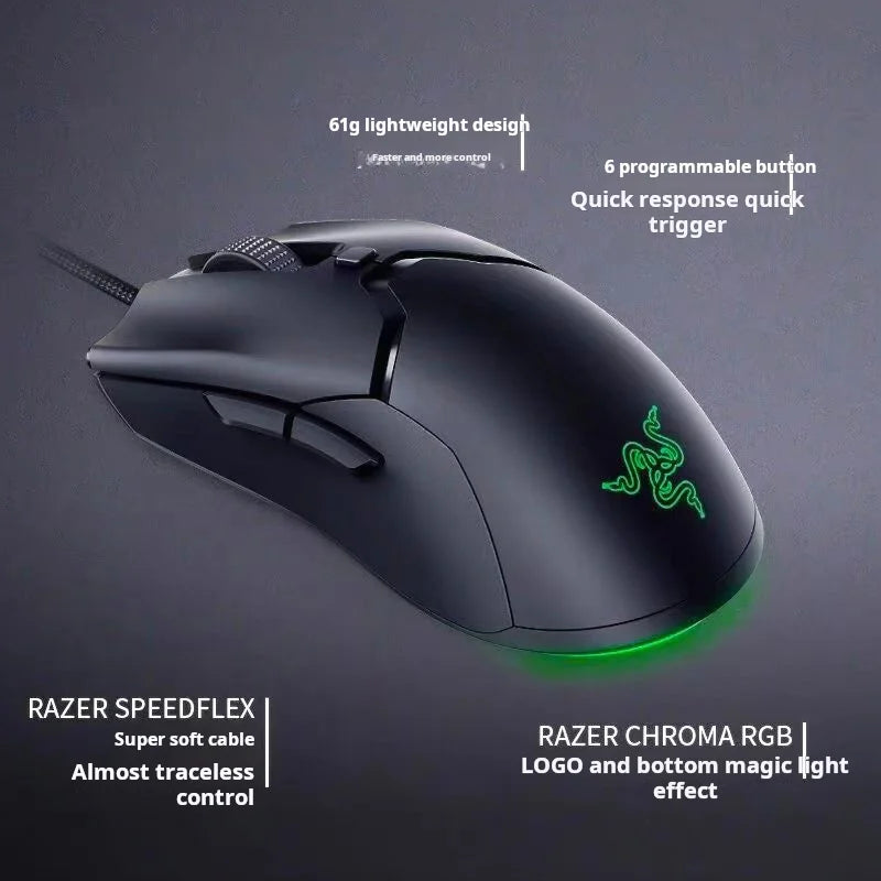 Мишка Razer Viper Mini версия на Viper Mini Cable Gaming, точна, чувствителна на натиск, позволяваща ви да играете с една стъпка по-бързо, за възрастни, рожден ден