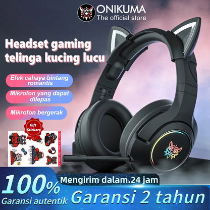 Геймърски слушалки ONIKUMA K9 с кабел и RGB осветление, гъвкави HD микрофони, геймърски съраунд компютърни слушалки за PC, PS5 и други.